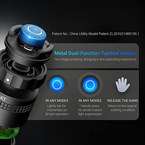NEXTORCH TA30C MAX 3000lm Tactical Flashlight Black, Waterproof LED Torch