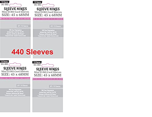 Mini Euro Card Sleeves 45x68mm Pack of 4 - 440 Clear Card Protectors