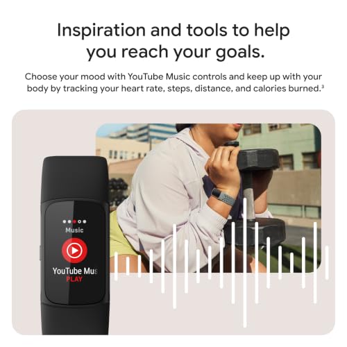 Fitbit Charge 6 Fitness Tracker with Heart Rate, GPS, Water-Resistant, Obsidian