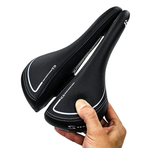 Men's Road Bicycle Saddle with Gel Padding and Microfiber Cover