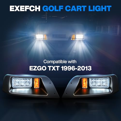 EZGO Golf Cart LED Headlight & Tail Light Kit 1996-2013, Waterproof & Bright