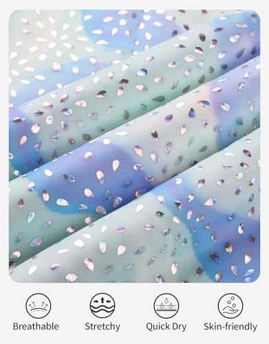 Girls Gymnastics Leotard with Sparkle Ballet Dance Active Unitard - Mint Green / 9-10 Years