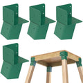Green Heavy Duty Deer Stand Brackets 4 Pack - Compound Angle Mounts for Outdoor Platforms