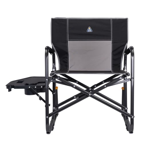 GCI Outdoor Freestyle Rocker XL with Side Table - Black Folding Rocking Chair