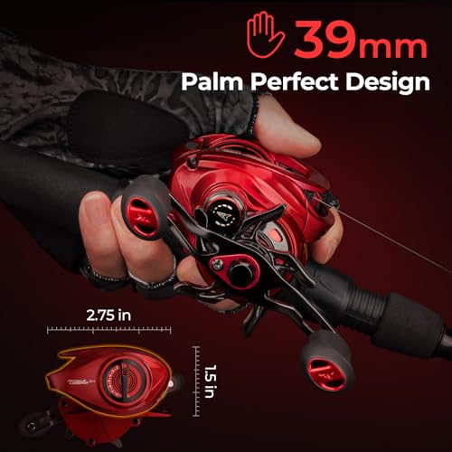 Baitcasting Fishing Reel 8.0:1 Gear Ratio Right Hand - KastKing Royale Legend Glory