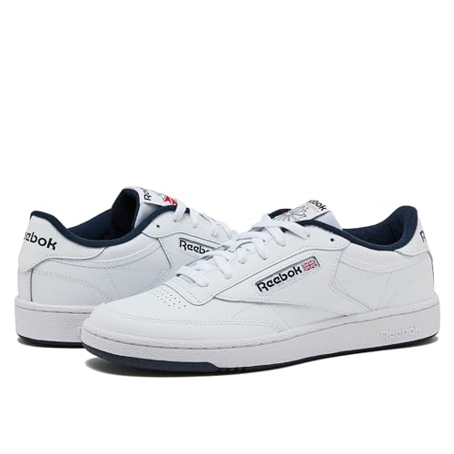 Reebok Club C 85 Men's Tennis Shoes - White/Navy, Size 7-15, Casual Sneakers