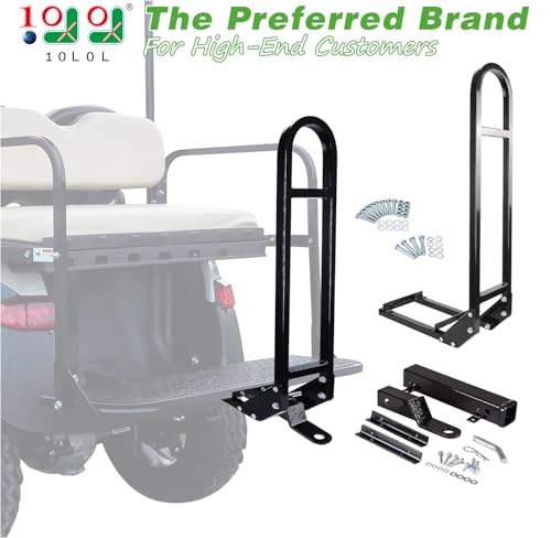 10L0L Golf Cart Rear Seat Safety Grab Bar with 2" Trailer Hitch - Compatible with EZGO, Club Car, Yamaha