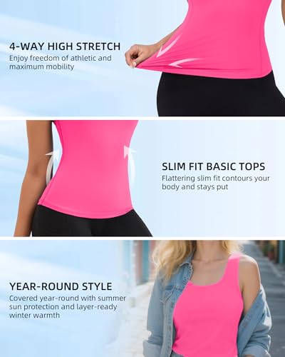 SPVISE 1 Pack Rose Red Racerback Workout Tank Tops for Women Slim Fit Yoga & Running