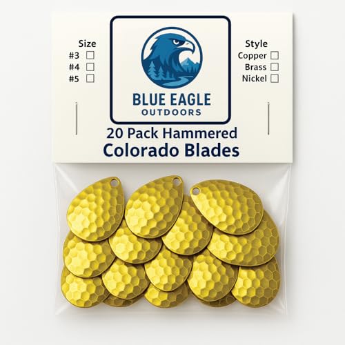 Hammered Brass Colorado Spinner Blades for Walleye, Trout, Salmon, Bass Fishing - #4
