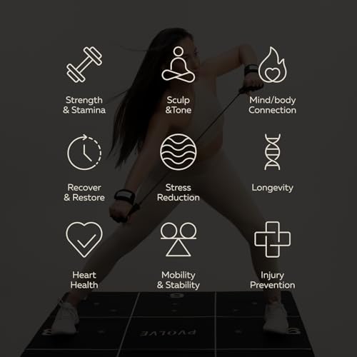 Pvolve Precision Yoga & Fitness Mat - Non-Slip Home Workout Equipment, 4’ x 4’ x 2.2mm for Cardio & Functional Training