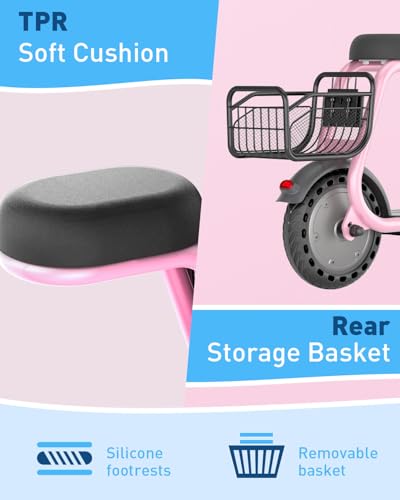 Hiboy Q2 Lite Electric Kids Scooter with Seat & 3-Speed - Peachy Pink