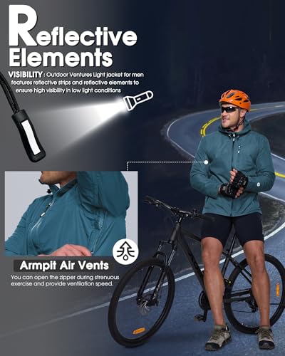 X-Large Waterproof Packable Rain Jacket for Men - China Blue