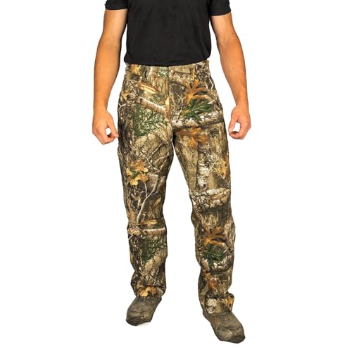 Realtree Edge Hot Shot Men’s Camouflage Flannel Lined Hunting Pants - Large
