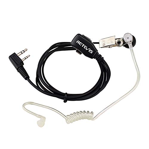Retevis Walkie Talkie Earpiece with Mic, Comfortable Acoustic Tube, for RT22 RT68 RT21 RT68H RT86S, Compatible with Baofeng BF-888S BF-T26 Pxton Kenwood Walkie Talkies, Surveillance Headset(5 Pack)