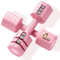 Pink Adjustable Dumbbell Set 10LB Pair for Women's Home Workouts