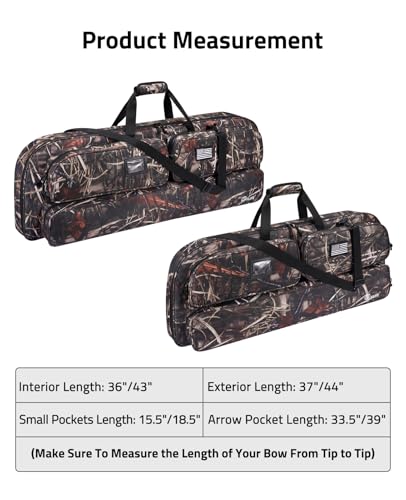 CVLIFE 44x17 Inch Soft Compound Bow Case with Multiple Pockets & Adjustable Straps