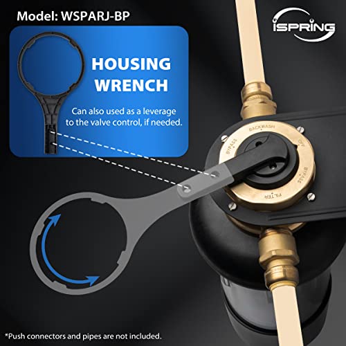 iSpring WSP50ARJ-BP Jumbo Whole House Water Filter System with Auto Flushing & Bypass, 50 Micron