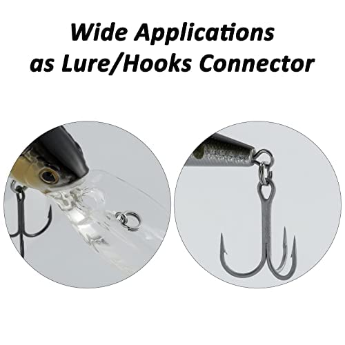 Heavy Duty Stainless Steel Split Ring Fishing Lure Connector - #3 22Lb 6mm 60 Pack Variation 3-22LB