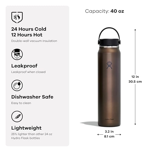 Hydro Flask 40 Oz Lightweight Trail Series Wide Flex Cap Serpentine Water Bottle