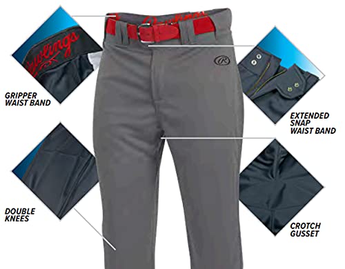 Rawlings Men's Launch Baseball Pants - Knicker Fit, Medium, White & Navy