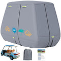 800D Waterproof Golf Cart Cover 4 Passenger Gray, 112x48x68 Inches