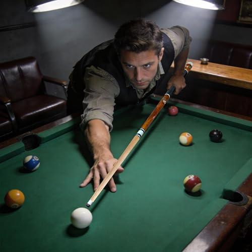 58-Inch Professional Pool Cue Stick 20oz Canadian Maple Billiard Cue with Leather Case
