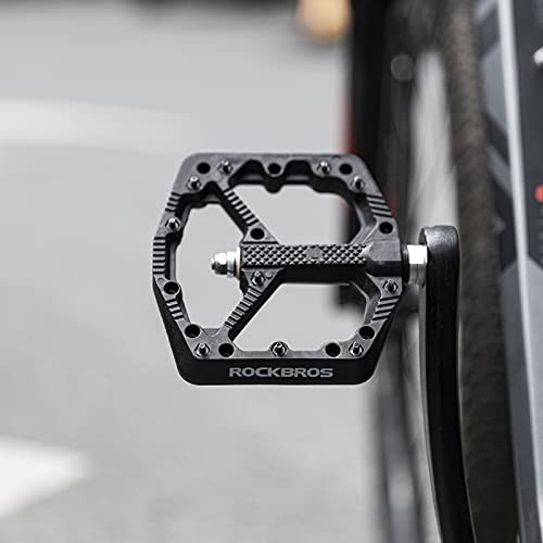 Green Mountain Bike Pedals Nylon Flat Platform 9/16" - Black