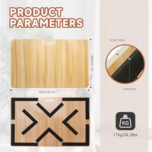 Wood Portable Tap Dance Board 42.2x21.1 Inches - Stable, Impact-Resistant Dance Floor Tiles for Home & Outdoor Practice