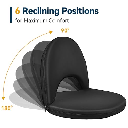 VSTKEN 2 Pack XXL Reclining Stadium Seats with Back Support, Portable Floor Chairs