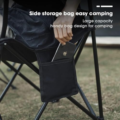 Damei Century Black Portable Folding Camping Chair 4-Pack Lightweight Outdoor Seat