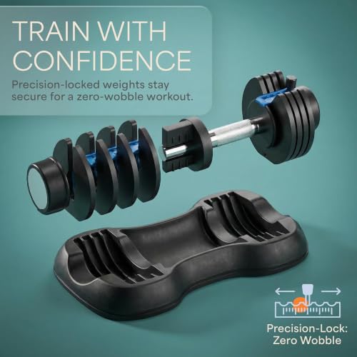 Lifepro Adjustable Dumbbells Black & Blue — Space-Saving Home Gym Weights