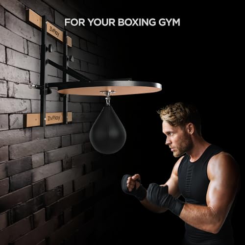 24 Inch Speed Bag Platform with Swivel and Adjustable Height for Boxing Training
