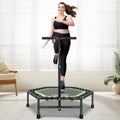 Mini Rebounder Trampoline for Adults with Adjustable Handle - Green Hexagonal