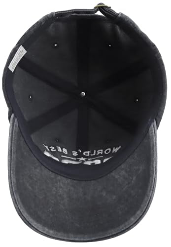 Adjustable Embroidered Papa Baseball Cap - Black, One Size - Men's Hats