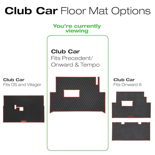 All Black Golf Cart Floor Mat for Club Car Precedent, Onward, Tempo - Custom Fit