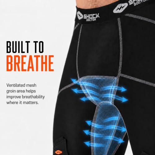 Adult Hockey Compression Pant with Protective Cup - Black, Small