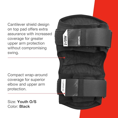 Youth Black Baseball Elbow Guard Impact-Absorbing Protective Gear