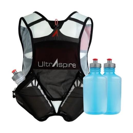 Ultraspire Momentum 2.0 Running Race Vest Black/Red Small with 2 ULTRAFLASK 550