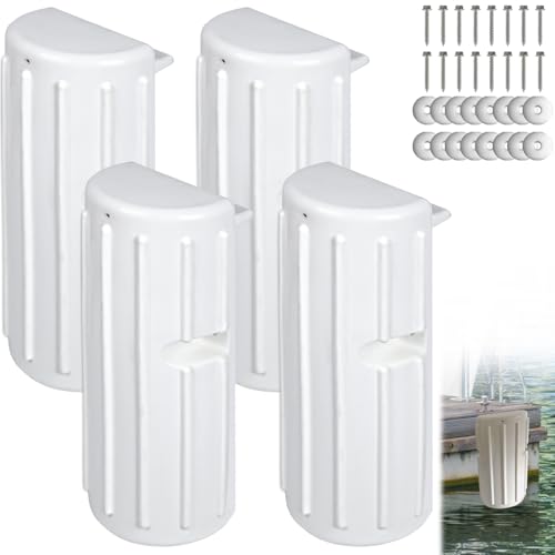 BALAVA 4 Pack White Inflatable Marine Dock Bumpers for Boat Protection