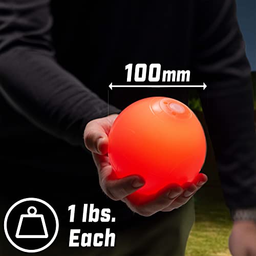 LED Bocce Ball Set - 100mm Regulation Size with Light-Up Balls & Carry Case