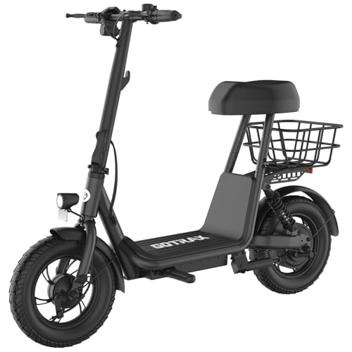Gotrax 12/14/16-Inch Electric Scooter with Seat for Adults & Teens, Black