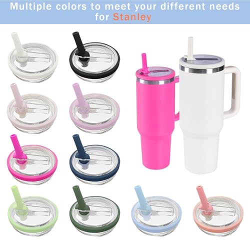 White 2 Pack 30 oz Tumbler Flip Straw Lid Replacement for Stanley Quencher