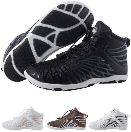 Hike Footwear HF Winter Barefoot Boots - Wide Toe, Zero Drop, 9-9.5 Women / 7-7.5 Men Black