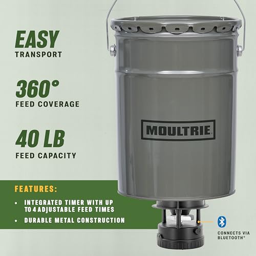 All-in-One Hanging Deer Feeder 40 Lb with Bluetooth App Control