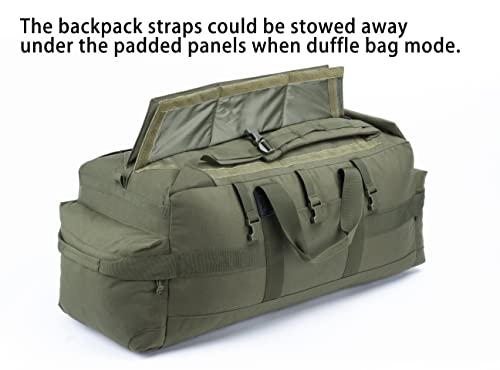 Large Military Duffle Bag Backpack 85L Tactical Field Gear Army Deployment Olive Drab