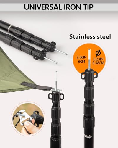 AVOFORST 8.7FT Heavy Duty Adjustable Tent Poles Set of 4 - Telescoping Aluminum Wind-Resistant Canopy & Tarp Poles