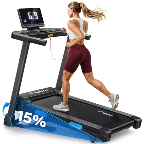 MERACH Foldable Treadmill 43x16 Inches - Home Gym, 300 LBS Capacity, Quiet Motor