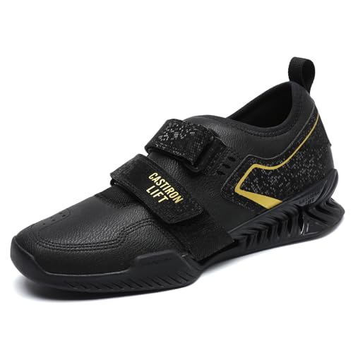 CASTIRON LIFT Heavy Lifting Shoes for Men & Women, Wide 13.5 Women / 12 Men, Black - Powerlifting, Crossfit, Squat, Deadlift Footwear
