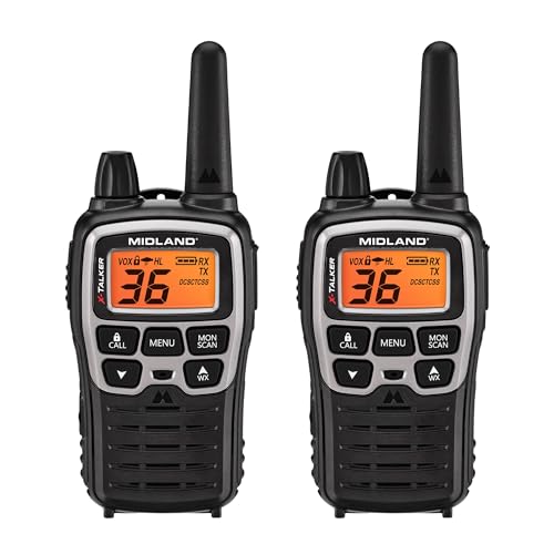Midland T71VP3 X-Talker FRS Walkie Talkie 2 Pack - Black/Silver, Long Range