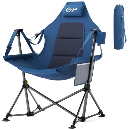 Portal Blue Hammock Camping Chair with Adjustable Recline and Carry Bag - 1 Pack